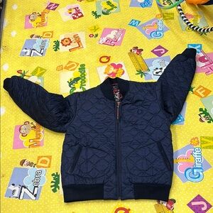 Navy Quilted Kids Jacket